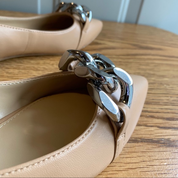 Marc Fisher NWT Seluna LEATHER Flats Size 6.5 Nude Tan Cushioned Insole - Picture 7 of 7